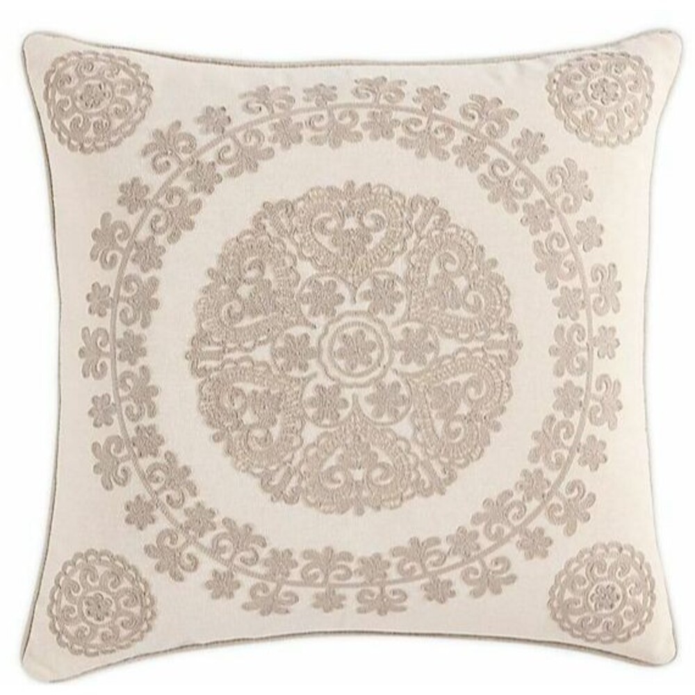 Morgan Home Make Your Own Pillow Medallion Square Throw Pillow Cover in Taupe